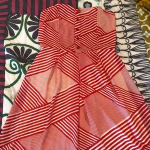 Alya Red and White Patterned Dress